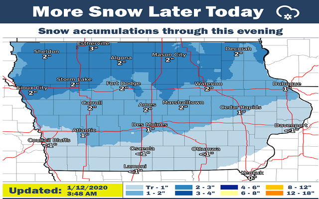 Light To Moderate Snow Today and Tonight