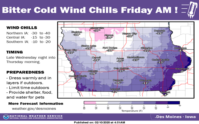 Bitter Cold Wind Chills Friday Morning