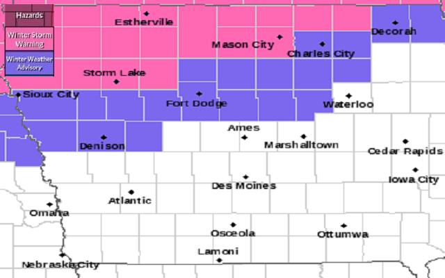 Winter Storm Warnings and a Winter Weather Advisory is in effect for Friday into Saturday.