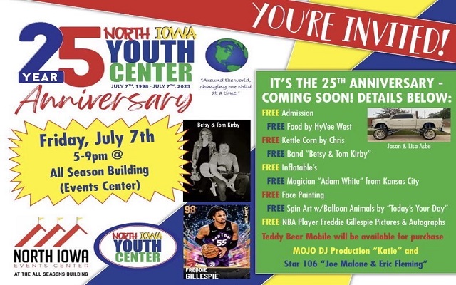 <h1 class="tribe-events-single-event-title">25th Anniversary Of The North Iowa Youth Center 🎉</h1>