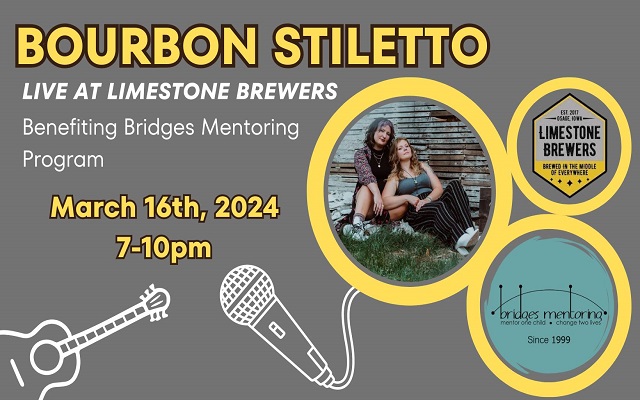 <h1 class="tribe-events-single-event-title">Bourbon Stiletto Live at Limestone Brewers Benefiting Bridges Mentoring Program 🎸</h1>